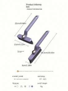 1pc Multi-Function Bathroom Gap Cleaning Brush, 2-In-1 Rotatable Design, 360° V-Shaped Stiff Bristles, Deep Cleaning Tile Edges And Gaps; Suitable For Bathroom, Kitchen Grime Cleaning, Efficiently Handles Various Narrow Gaps And Dead Corners, Essential Practical Tool For Home Deep Cleaning - Multicolor - View 3
