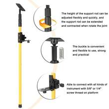 High Hardness Wear Resistant Telescopic Support Rod 1.04–4 Metre Adjustable Lifting Bracket, 5/8 Inch Laser Level Fitting Interface, Not Prone To Fracture – For Ceiling Works, Wall Plastering, Window/Door Installation,  And Stair Setting Out - A - View 2