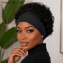AMECIRE Curly Wig Pixie Cut Wig Human Hair Wigs Women's Short Hair Wig Black Fluffy Shape Mechanical Manufacturing Suitable For Everyday Wear - Natural Black - View 5