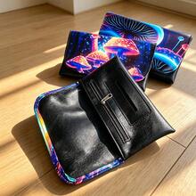 1PC Neon Mushroom PU Storage Bag, Subculture Handbag With Multiple Card Slots, Smoking Accessories Organizer, Portable Rolling Tool Bag, Multi-Functional Fantasy Mushroom Portable Card Holder, Multi-Compartment Carry-On Storage - 1PC - View 3