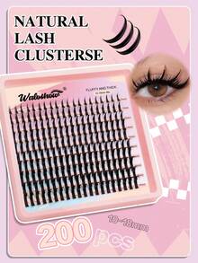 Waloshow New 200pcs Pointed Lash Extensions, Cartoon Style, 10-18mm, Anime Style, Pointed Single Lash, D-Curl Fairy Lash Clusters, Cartoon Style Single Lash - D - View 2