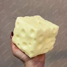 1pc Squishies Toys, Cheese Squishy Toys With Slow Rising Food Squishies Style, Cheese Shaped Cube Block Squeeze Toy, Soft Squishy Finger Squeeze Toy Stress Ball, Stress Relief Toy Gift - Multicolor - View 8