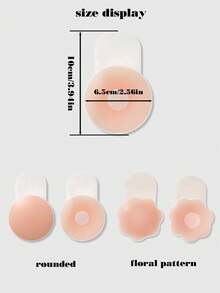 8pcs/Set Lift-Up Silicone Nipple Covers, All-Season Anti-Exposure Breast Pads For Wedding Dress, Anti-Nipple Protrusion Transparent Nipple Covers For Camisole - Pink - View 6