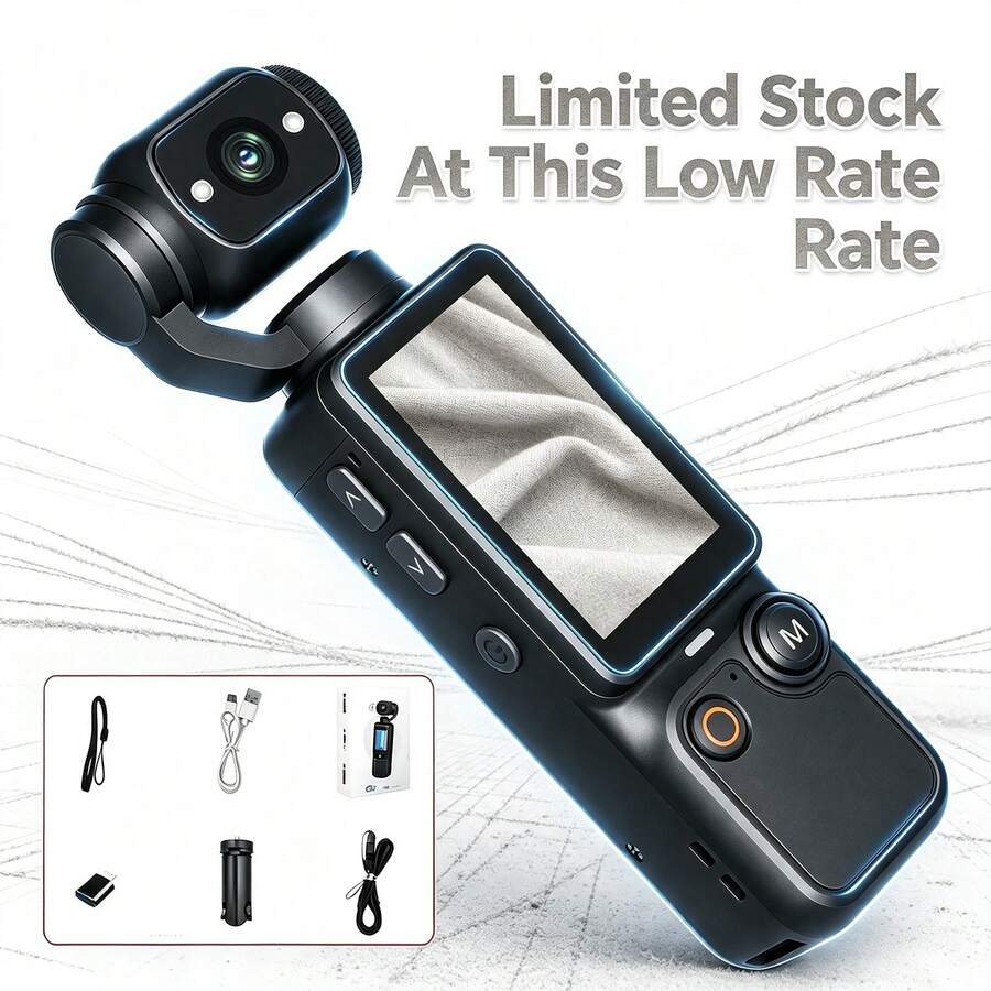 Portable Handheld Action Video Camera Camcorder 2026 Latest Model In Honey Orange HD Display 1 9 Inch 180 Degree Rotating Camera Automatic Focus Ultra Clear Night Shot For Beginners Portable Stylish Appearance For Shorts Filming P