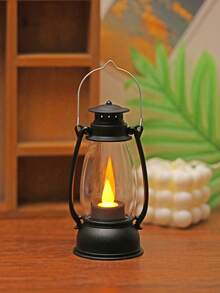 1pc Vintage Handheld LED Lantern Light (With Battery), Indoor Tabletop Decor LED Night Light, Home Decor Lantern Light, Wedding Party Holiday Camping Decor LED Oil Bottle Night Light - Huang Guang - View 14