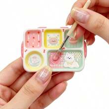 2/1pc Cute Nail Art Palette 5-Slot Mini Tray, Suitable For Gel Nail Polish Mixing And Nail Beads/Rhinestone Storage, Japanese Style Cute Nail Art Tool - Multicolor - View 2