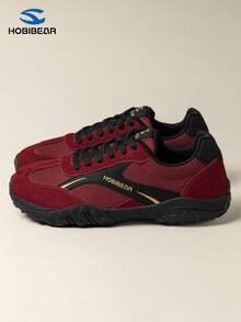HOBIBEAR Autumn New Women's Plus Size Wide Toe Box Fabric Breathable Retro Outdoor Sports Shoes Men's Versatile Daily Commute Shoes Red - Red - View 5