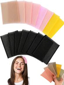 10pcs Fixed Seamless Hook And Loop, Hair Repair Storage Supplies, Customizable Size, Non-Damaging Hair Pad, Braid Patch, Clip, Seamless Hook And Loop Tape, Suitable For All Hair Types, Women's Hair Accessories, Unisex - Multicolor - View 1