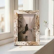 American Country Distressed Wood Grain Photo Frame | Vintage Photo Display Frame | Desktop Decor | Family Travel Keepsake Decorative Frame (Random Distressed Pattern) - A - View 6
