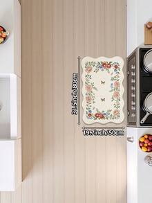 DAJIANG 1pc Floral Fresh Long Runner Rug, Suitable For Bathroom, Kitchen, Outdoor, Hallway, Bedroom, Living Room, Machine Washable Easy Clean Non-Slip Entryway Mat, Bedroom Autumn Decor Rug Accessory - Multicolor - View 15