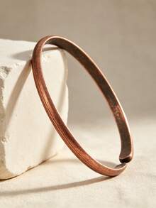 1~15pcs Pure Copper Tackable Bangl Bracelets For Women Men Waterproof Healing Cuff Bracelets For Men Adjustable Chunky Copper Bangle - Bronze - View 5