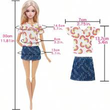 5pcs Set Polyester Fashion Doll Clothes, 11.5 Inch 1:6 Doll Casual Dress Set, Suitable As Children's Day/Birthday Gift (Doll Not Included) - Multicolor - View 5