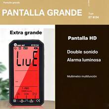 Portable Multimeter With 4.7-Inch LCD Screen. Measures DC Voltage And Current, AC Voltage And Current, Capacitance, And Resistance. Multifunction Multimeter With Backlight. - Black - View 7