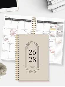 2026 Monthly Planner, July 2026 To June 2028, 24-Month A5 Spiral Bound Diary, Includes Calendar Pages, Notes And To-Do Lists, Fashionable And Durable Design, Portable, Suitable For School, Work And Daily Life, Office Supplies - Champagne - View 5