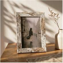 American Country Distressed Wood Grain Photo Frame | Vintage Photo Display Frame | Desktop Decor | Family Travel Keepsake Decorative Frame (Random Distressed Pattern) - A - View 4