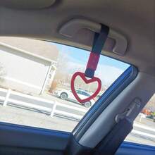 1pc Heart-Shaped Car Handle With Drift Pendant Rear Bumper Warning Ring Decoration Broken Heart Handle Interior Decor For Subway Bus - A - View 9