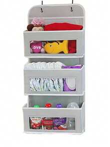 Over-The-Door Hanging Storage Organizer, 5-Tier Hanging Door Storage Bag With 5 Large Capacity Pockets, Anti-Tilt, 44 Lbs Load Capacity, Suitable For Bedroom, Bathroom, Storage Room, Nursery - Dark Grey - View 13