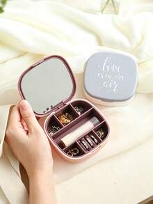 1pc Personalized Custom Jewelry Storage Box, Portable Jewelry Organizer Travel Jewelry Box For Lipstick, Necklace, Earrings, Multi-Functional Jewelry Box - Multicolor - View 8