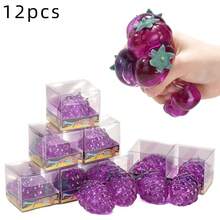 1PC Cute Transparent Purple Grape Squeeze Ball, Fruit Shaped Soft Rubber Toy, Anxiety Relief Venting Gift, Purple Grape Maltose Squishy Toy, Stress Relief Slow Rebound Decompression Toy - Multicolor - View 4