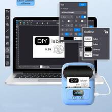Phomemo M110 Wireless Label Printer - 203dpi Portable Label Maker, Suitable For Small Business, Office, Store - Compatible With IOS/Android And PC - Suitable For Barcode, Price, Logistics, Address And Clothing Labels - Blue - View 7