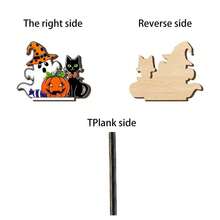 Halloween servetthållare med pumpa, svart katt och spöke, skrivbordsställ för servetter / häxhatt, bordsdekoration för högtider, bordsornament, fest- och köksorganizer för servetter / Halloween-dekoration och ornament - Multifärgad - Visa 6