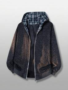Men's Spring/Autumn Outdoor Hooded Jacket, Casual Fashion Minimalist Jacket - Black - View 2
