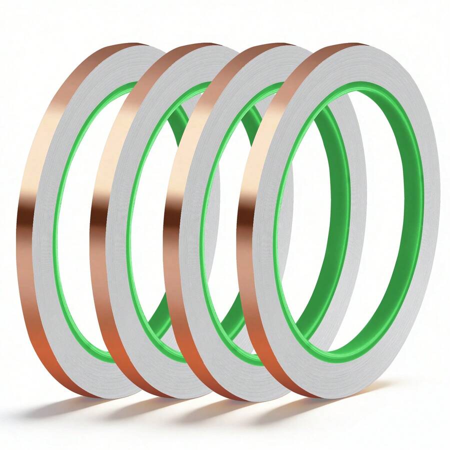 Copper Foil Tape, 1/4 Inch X 196.8 FT Conductive Copper Tape With Adhesive, EMI Shielding Tape For Electrical Repairs, Guitar Shielding, Grounding, Crafts And DIY Projects - 4pcs - View 1
