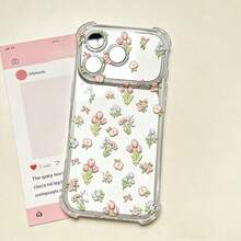 1 buah Casing Ponsel Anti Jatuh Motif Bunga Persegi Ins, Kompatibel dengan 17 16 15 14 13 12 11 Pro Max, Pelindung Ponsel Transparan Tahan Air, Tahan Guncangan, dan Tahan Gores - MultiWarna - View 7