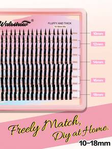 Waloshow New 200pcs Pointed Lash Extensions, Cartoon Style, 10-18mm, Anime Style, Pointed Single Lash, D-Curl Fairy Lash Clusters, Cartoon Style Single Lash - D - View 3