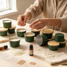 HIZTGHC 9/16pcs Empty Candle Tins With Wood Grain Lid, Matte Dark Green Mini Candle Tins, 2.56"*1.54"(6.5*3.9cm) Metal Candle Containers, Suitable For DIY Candle Making, Aromatherapy, Storage - Multiple Styles - View 6