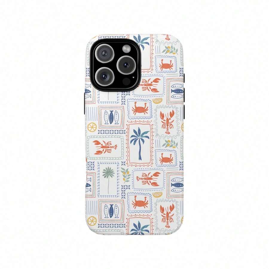 Italian Summer Travel Postmark Phone Case, Compatible With IPhone17 IPhone16 15 14 Plus IPhone13 12 11 Pro Max - 白色2 - 查看 1