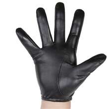 Men's Touchscreen Leather Gloves For Autumn And Winter. Thermal-Lined And Thickened For Warmth And Cold Protection. Full Palm Touchscreen Control For Mobile Phones. Soft And Fits The Hands Well, Preventing Sweating. Versatile Black Full-Finger Gloves For Outdoor Activities, Driving, Cycling, And Commuting. - PU Gloves - View 3