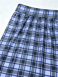 3pcs Men's Underwear, Made Of Polyester Fabric, Featuring A Soft Plaid Pattern Design And Loose Shorts With A Button Placket, Suitable For Daily Wear - Multicolor - View 6