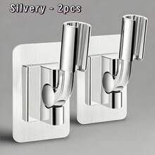 2pcs 360° Rotating Shower Head Holder, Self-Adhesive Handheld Shower Bracket, No Drilling Bathroom Wall Mount Shower Support - Shower Head - View 11