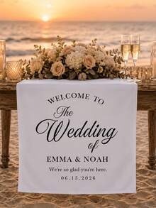 Custom Wedding Table Runner With Couple Names, Personalized Head Table Decor For Wedding Reception Party, Custom Table Banner Gift For Bride Newlyweds - Multicolor - View 3