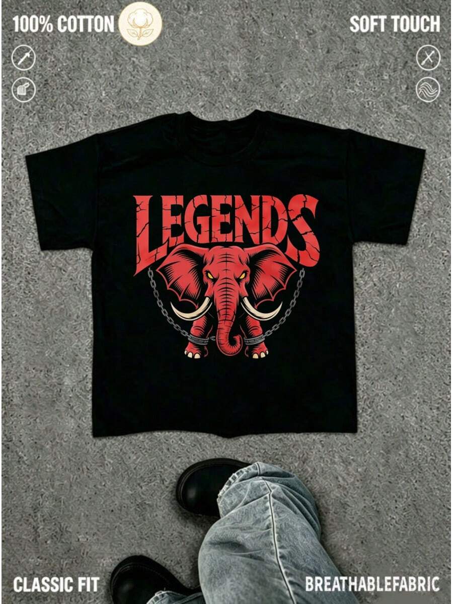 Men T-Shirts - 黑 - 查看 1