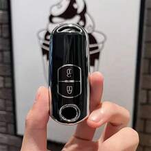 1 cái bao da chìa khóa ô tô, vỏ bọc chìa khóa điều khiển từ xa 2 nút cho CX-3, CX-5, CX-7, CX-9, Speed, Miata, MX5, phụ kiện chìa khóa xe - gói duy nhất - Xem 14