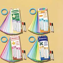 15 Addition, Subtraction, Multiplication And Division Math Flash Cards, All Facts And Games, School Supplies, Classroom Learning Aid, Back To School Learning Materials - Multicolor - View 1