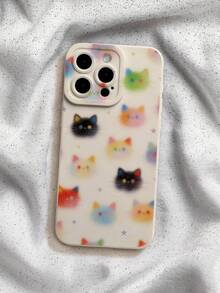Dreamy Gradient Cat Phone Case Compatible With 17 16 15 14 13 12 11 Pro Max Air Plus - Multicolor - View 1