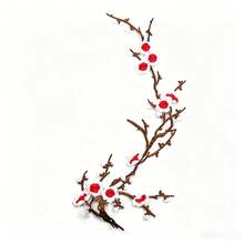 1pc Elegant Oriental Plum Blossom Embroidered Patch, Heat-Activated Iron-On Floral Applique, Suitable For Cheongsam, Hanfu - Multicolor - View 21