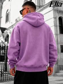 Blusa Moletom Streetwear Cultura Urbana Moda de Rua Hip Hop Skatista Blusa de Frio Unissex Masculino Feminino com Bolso e Capuz Algodão Lançamento Várias Cores!! - Lavanda - Visão 2
