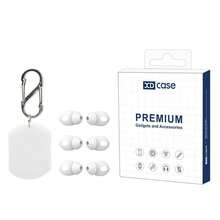 XDcase 3 Pairs Silicone Ear Tips Compatible With Airpods 4, Includes Storage Case And Carabiner (White) - View 1