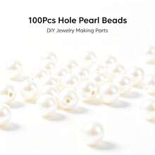 High Brightness Faux Pearl DIY Handmade Jewelry Accessories With Perforated Beads 4-8mm Mixed Loose Bead Material Round Beads. - SET - View 12