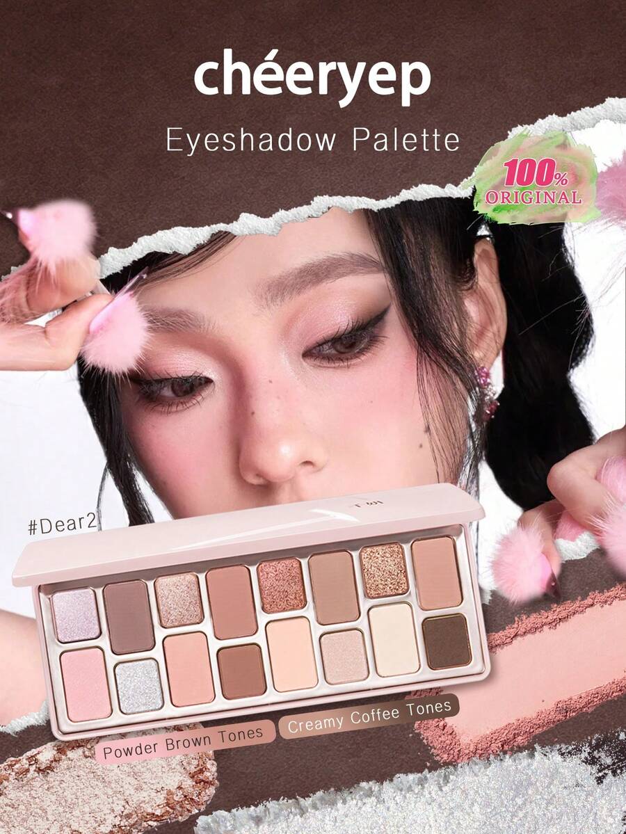 Chéeryep DearII 16-Color Eyeshadow Palette, Matte, Shimmer, Satin, Metallic Texture, Multi-Color Tones, Suitable For Parties, Holidays And Daily Use, Long-Lasting, Smudge-Proof, Gift - DearII - View 1