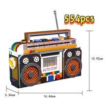 600+Pcs Vintage Realistic Game Console, Telephone Booth, Radio Building Block Set, Suitable For Display Collection, Window Display Decoration, Imaginative Exquisite Gift, Choice For Various Holidays - Multicolor - View 8