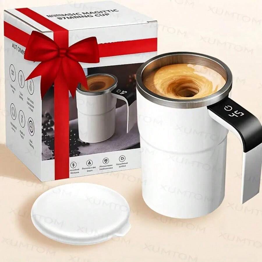 Pengaduk Elektrik Pintar dengan Tampilan Suhu Cairan, Pengaduk Kopi Elektrik Portabel Isi Ulang USB, Cocok untuk Susu, Cokelat, dan Kopi, Ideal untuk Penggunaan di Rumah dan Kantor, Hadiah Liburan yang Sempurna