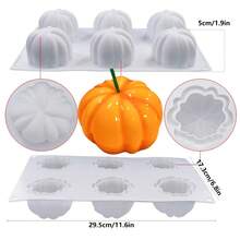 萬聖節 6 格南瓜蛋糕模具，法式蛋糕慕斯甜點矽膠模具，南瓜慕斯蛋糕模具 - 彩色 - 查看 2