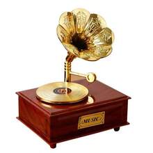 Caixa de Música de Gramofone Simulada em Material Acrílico Impresso Plano 2D Vintage com Corda - Ornamento de Mesa Presente para Mulheres - Aniversário, Volta às Aulas, Formatura, Presente de Casamento - 1PC - Visão 6