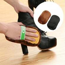 Guantes suaves de lana de imitación para pulir zapatos, limpieza, cuidado de zapatos, cepillo, limpiar zapatos, guantes duraderos, 1 ud. - Negro - Ver 1