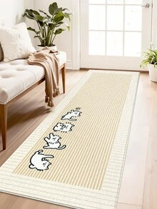 DAJIANG 1pc Humorous 4 Cats Rug, Kitchen Rug, Hallway Rug, Area Rug, Suitable For Bathroom, Kitchen, Outdoor, Indoor, Hallway, Bedroom, Living Room, Bedside, Machine Washable Rug, Easy To Clean Entryway Mat, Non-Slip Backing Rug, Bedroom Decor - Cat's Daily Life - View 6